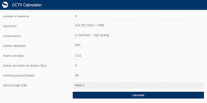 CCTV Storage Calculator Formula: Calculate Recording Capacity Of IP Camera