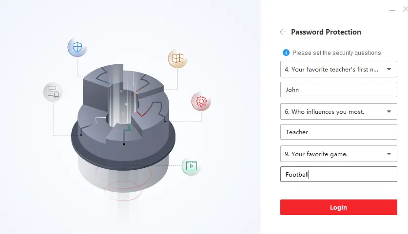 Guarding vision setup Security Questions