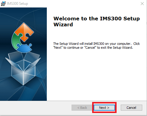 Welcome wizard of the software