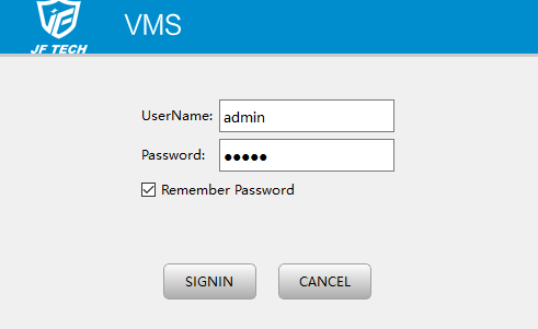 Log in Panel of the App