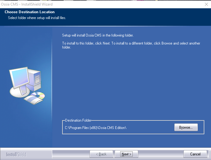 Select installation directory of the software