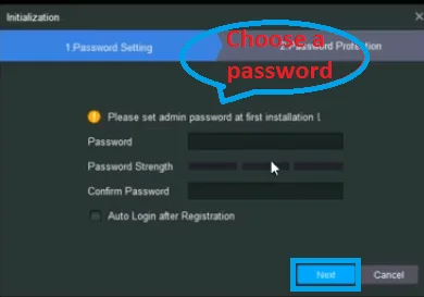 Generate the password for your software in DMSS