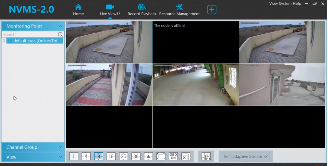 Live view of CCTV cameras on NVMS Lite 2.1