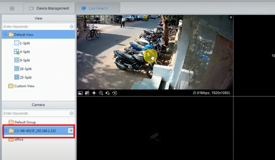 Sample live view of the software for Mac and Windows OS