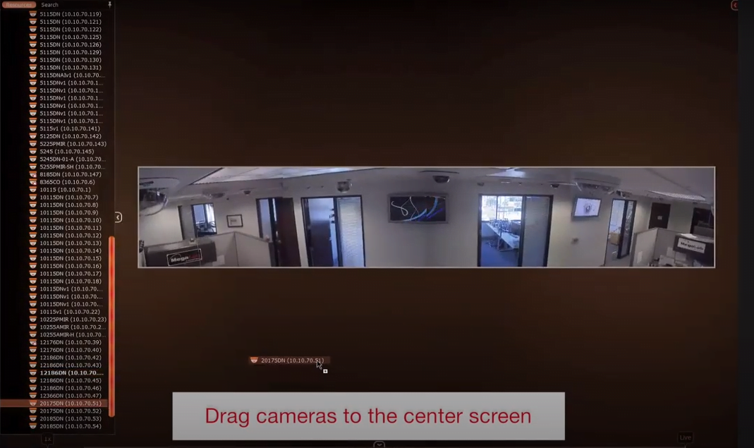 Live view of CCTV cameras on the DW software