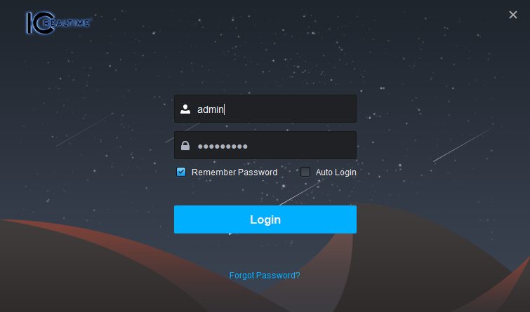 Login screen of this application