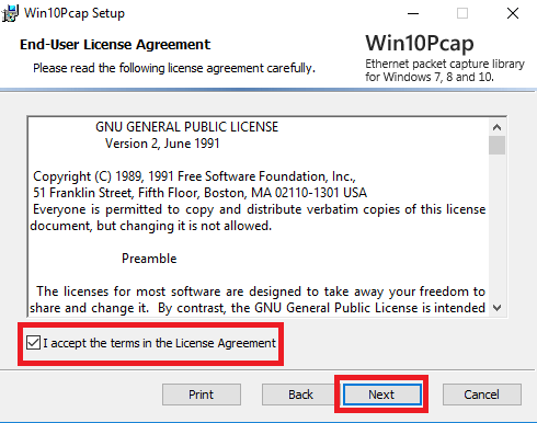 License agreement of the app