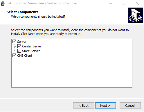 Select the program's components to install
