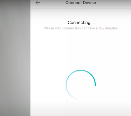 Wait for the device to connect on the mobile program