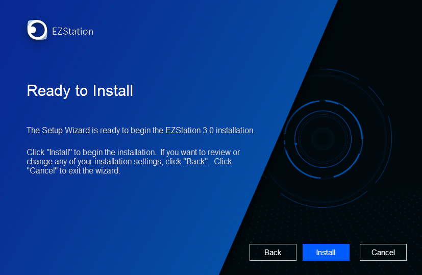 Installer is ready to install the software