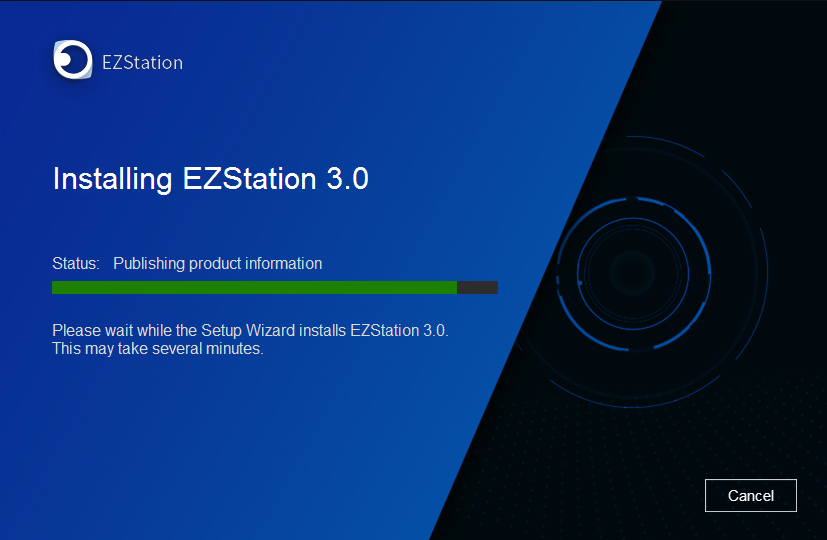 Progress of installation EZLive for PC