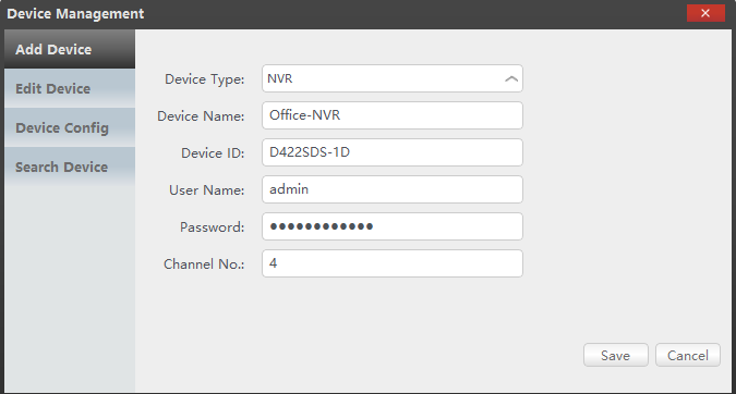 Add device on the CMS