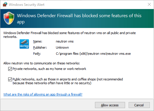 Allow the firewall access