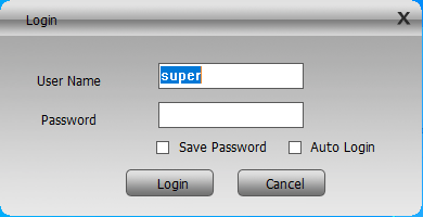 Log in with default username