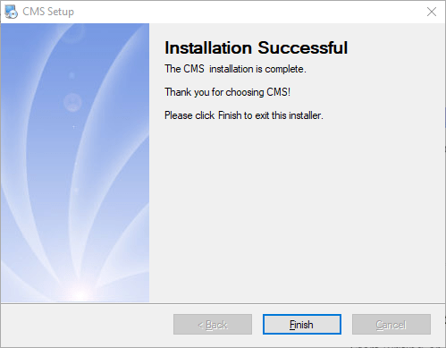Finish and close the installation wizard