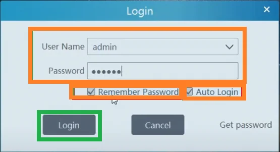 Log in with default username and password