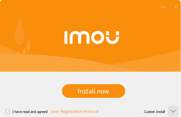 The installation wizard of the Imou app