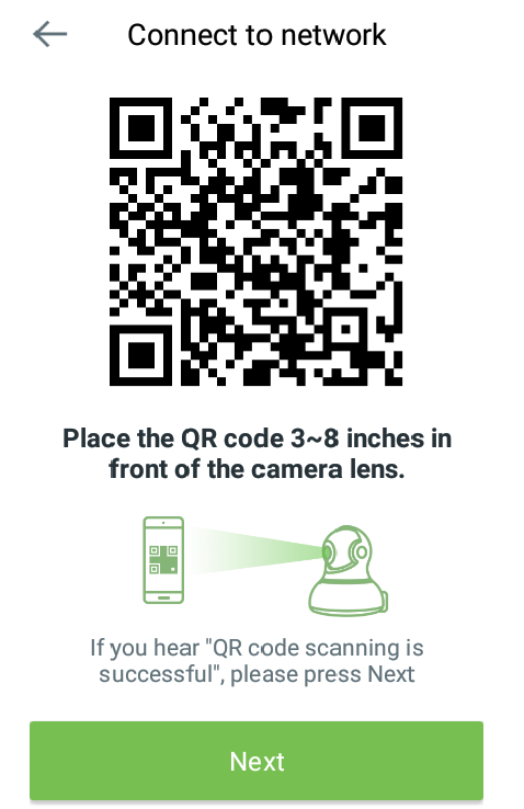 Scan QR in front the camera