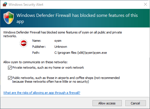 Allow firewall access to the CMS software