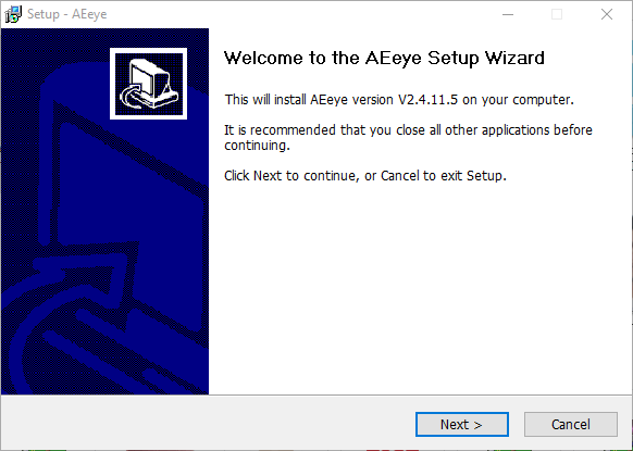Installation wizard of the App