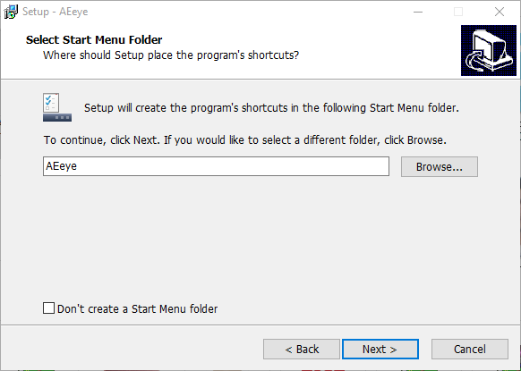 Create start menu folder