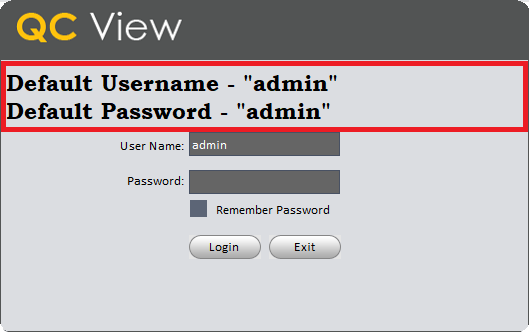 Login with default username and password 