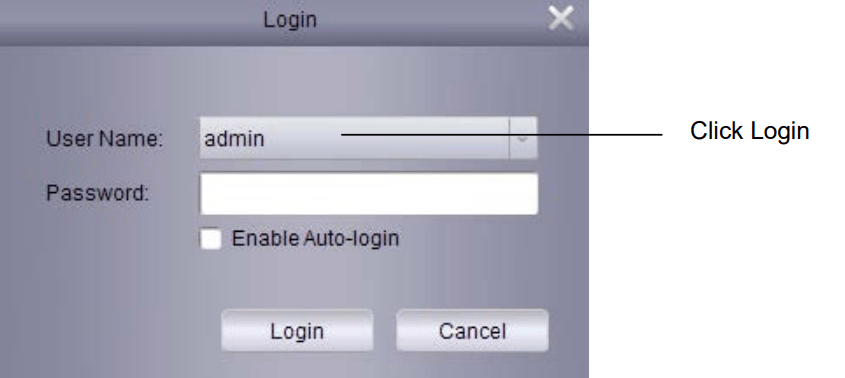 Logging with default username and password.