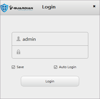 Logging in to the VMS V-Guardian