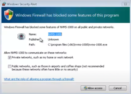 Windows firewall access