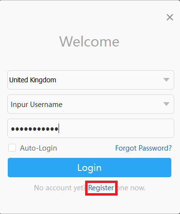 New user must register first.