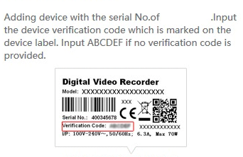 The device code provided on the device