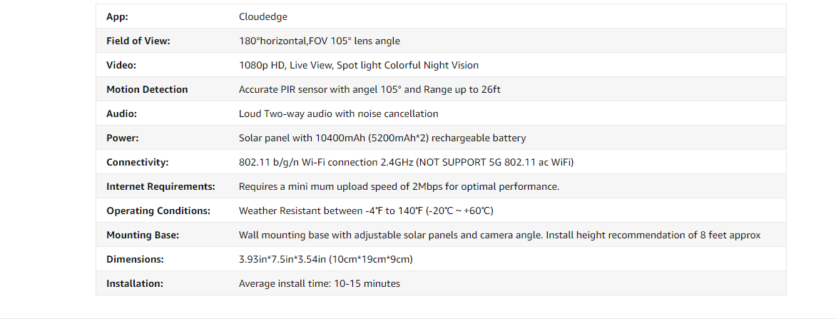 Jennov P61 Solar Outdoor Camera 20