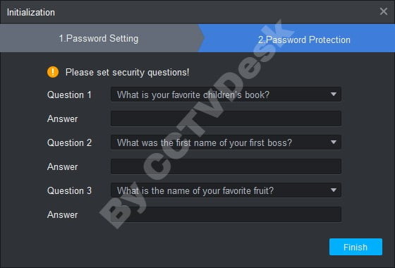 Answer the security questions