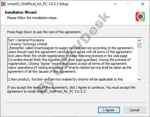 The license agreement of xmartO WallPixel