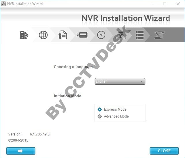 Begin NVR Installation wizard