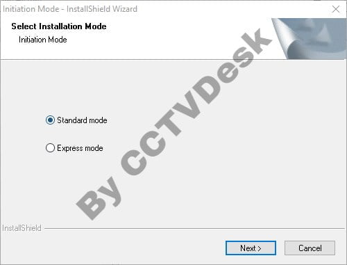 Select the installation mode