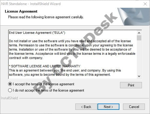 License Agreement of the CMS client