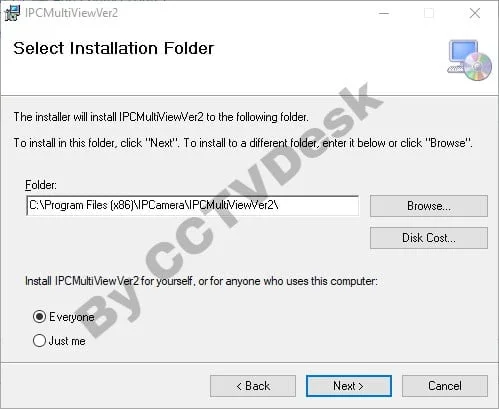 Select the drive and folder to store file
