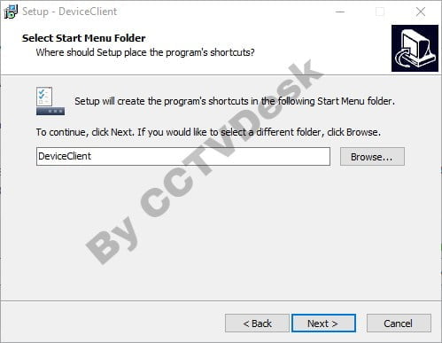 Start menu folder for CMS client