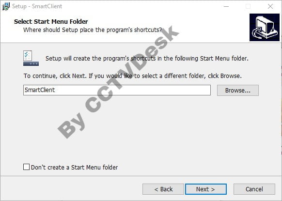 Create a start menu folder of the CMS Client
