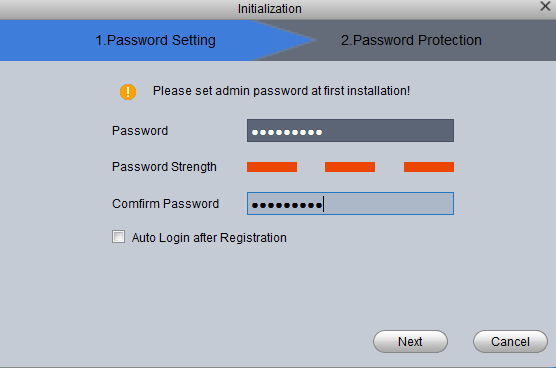 fill in the password for log in