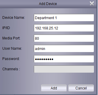 add the device by connecting the IP