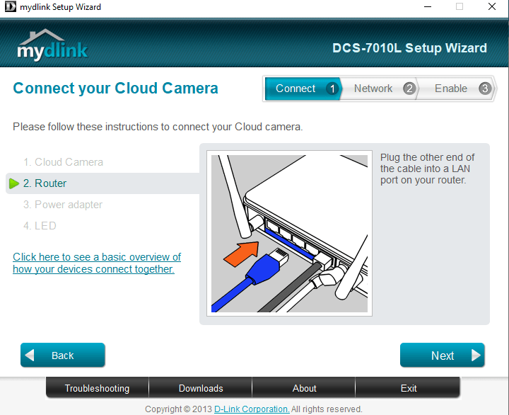 connecting the cloud camera with the software
