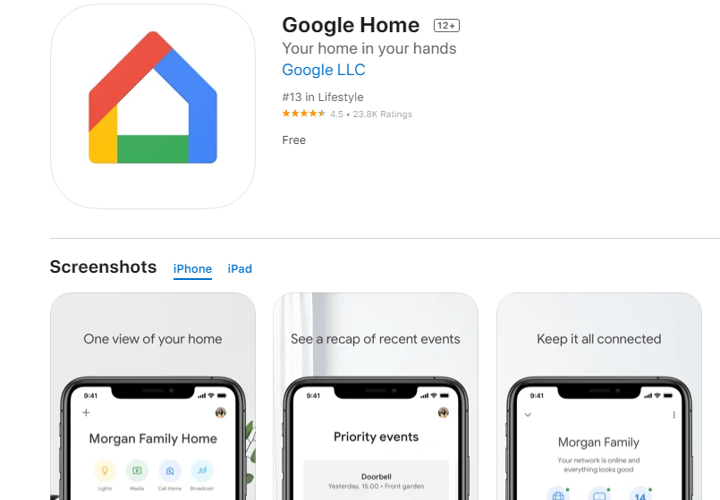 Google Home App For iPhone