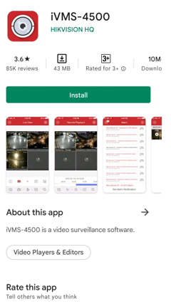 iVMS 4500 application for Android users