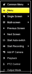 Open Menu in Hikvision DVR/NVR