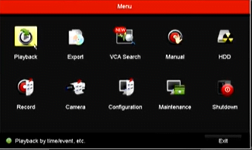 Playback option in Hikvision DVR/NVR