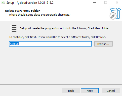 select the programme shortcut folder 2