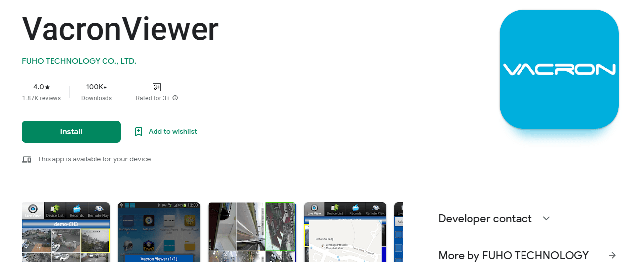 Vacron Viewer on play store 25