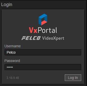 Username and password of Pelco CMS